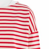 Striped shirt Ecru / Rouge oversized 100% made in France Orcival