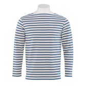 Striped shirt Écru / Indigo unisex 100% made in France Orcival