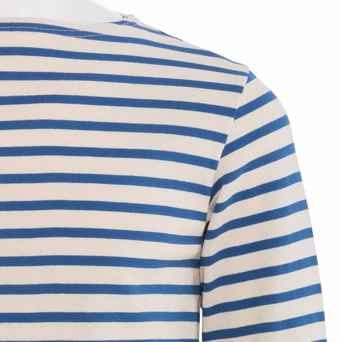 Striped shirt Écru / Indigo unisex 100% made in France Orcival