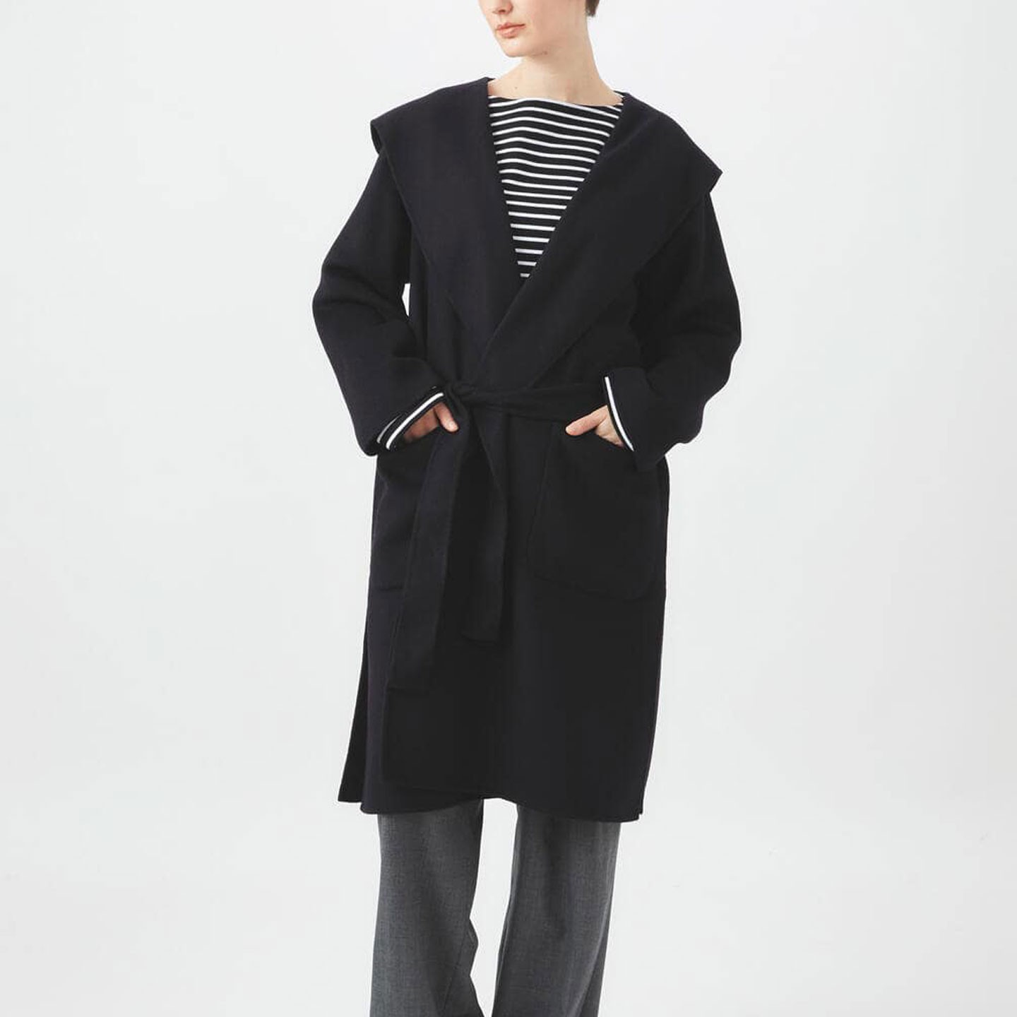 Manteau long à capuche