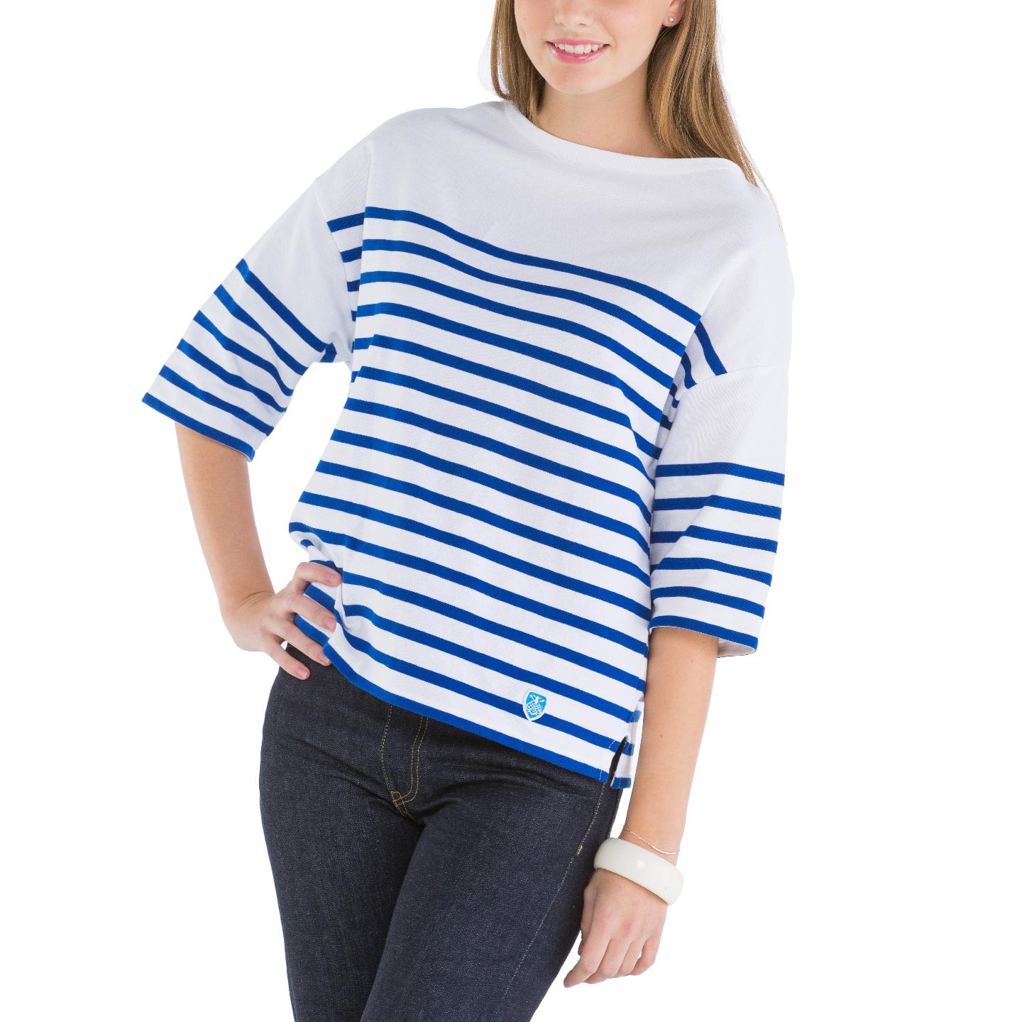 Striped shirt White / Blue Oversize made in France Orcival Marine nationale