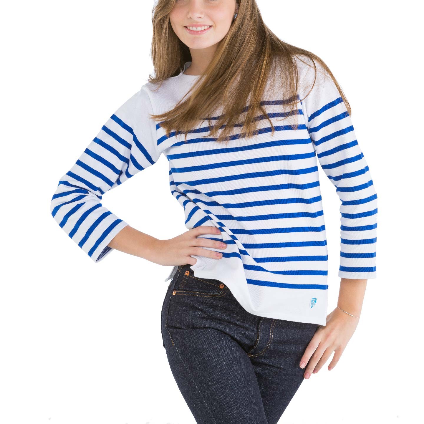 The genuine Woman French striped shirt Marine Nationale, Rachel 100% made in france Orcival