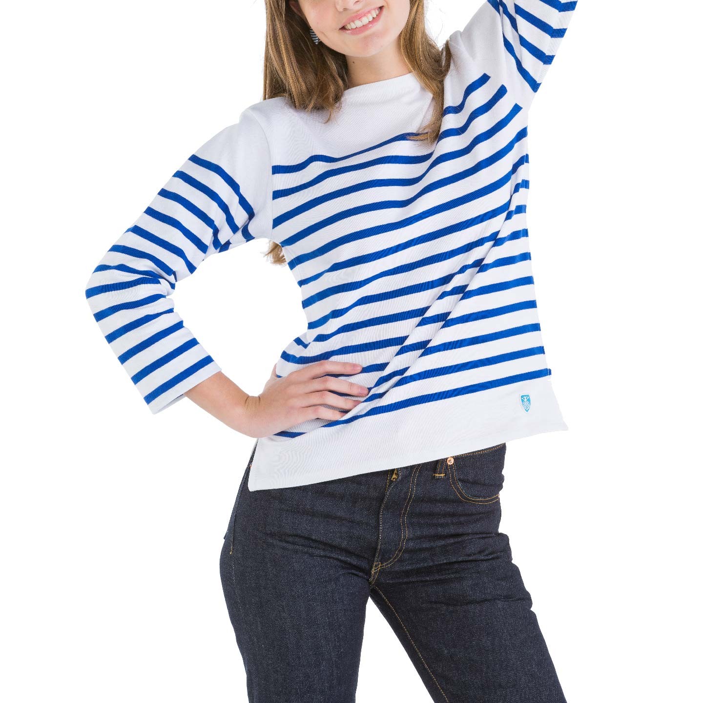 The genuine Woman French striped shirt Marine Nationale, Rachel 100% made in france Orcival