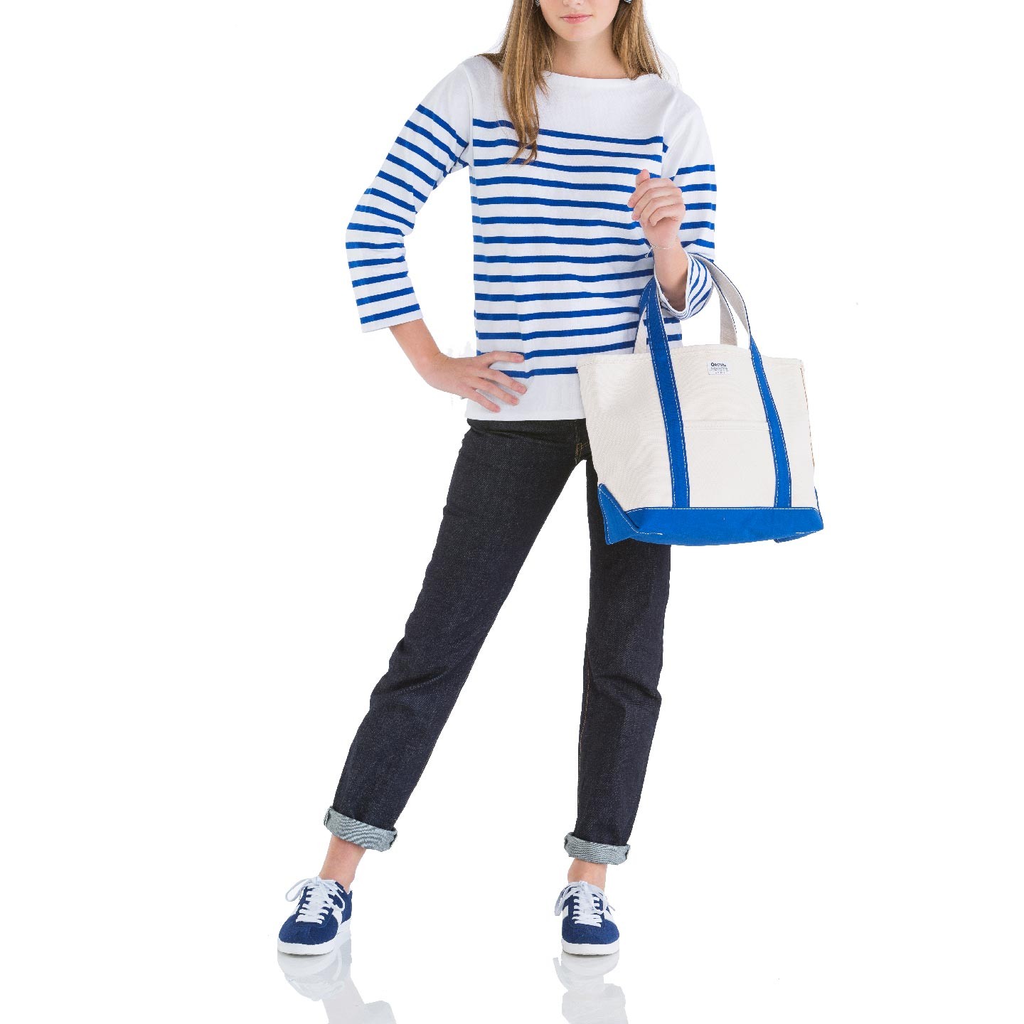 The genuine Woman French striped shirt Marine Nationale, Rachel 100% made in france Orcival